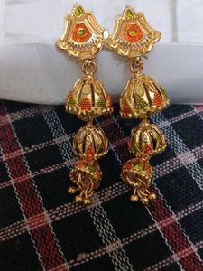 Golden Jhumka Earrings