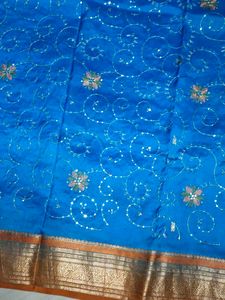 Beautiful Pure Kanchipuram Silk Saree With Blouse