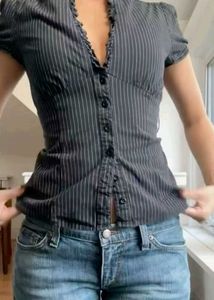 Striped Button-Up Top