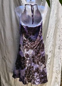 DYE PRINTED HALTER NECK DRESS