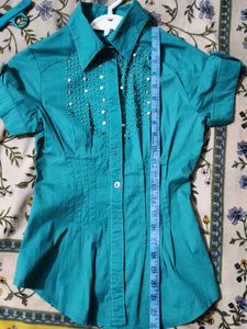 Teal Embellished Top