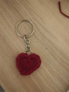 Crochet Heart Keychain