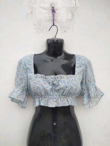Floral Crop Top🩵