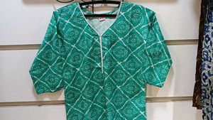 Green Printed Kurta