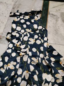 off shoulder satin knee length dress for girls