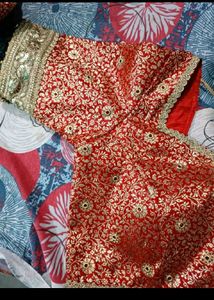 Elegant Red &amp; Gold Lehenga Skirt