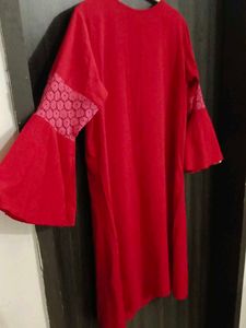 Red Bell Sleeve Dress