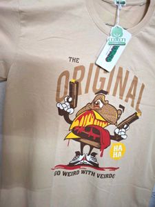 Originals Beige Oversized Graphic Printed T-shirt