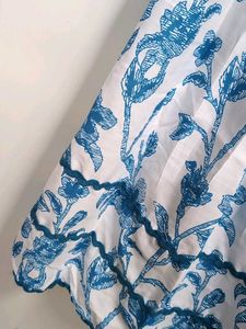 White and blue Floral Sundress