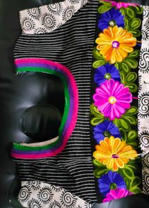 Printed Dress with embroidery at the yoke