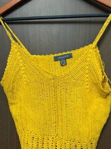 Yellow Crochet Cami Top