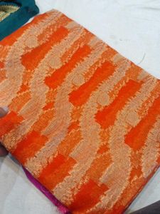 Elegant Orange &amp; Pink Saree