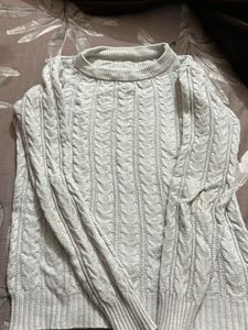 Gray Cable Knit Sweater