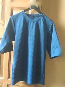 Blue Striped 3/4 Sleeve Top