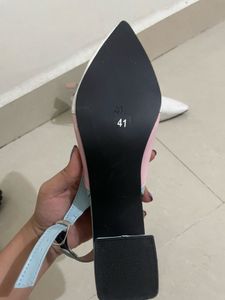 Chic Pastel Colorblock Block Heel Slingbacks
