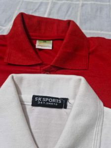 Polo Shirts - Red &amp; White