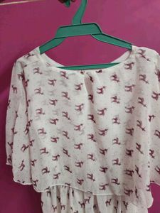 Deer Print Chiffon Dress