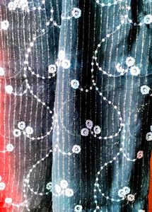 Sparkling Red &amp; Black Saree