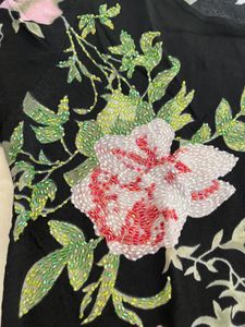 Floral Print Beautiful Black Top