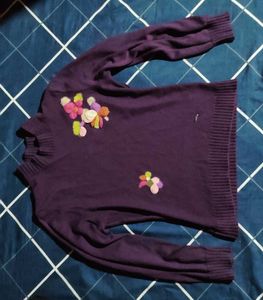 Purple Floral Sweater