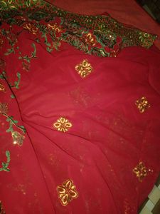 Heavy Wedding Embroidery and sequence work saree