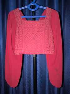 Maroon Crochet Blouse