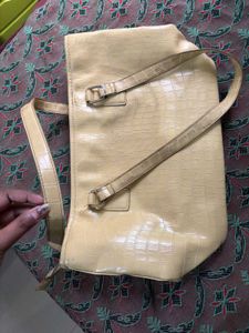 Lino Perros Yellow Crocs Handbag For Women