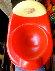 Vintage Red & Yellow Toy Urinal