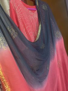 Pink Kurta Sets with Silver Embellishments