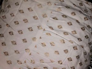 White Skirt With Golden Print