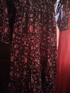 combo Floral Print Midi Dress