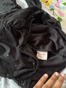 Black Off-Shoulder Sparkle Mini Dress