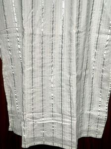 Ethnic Shiny White Straight Kurta
