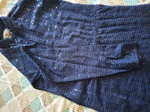 Ethnic sequined Navy Blue Kurta for boys