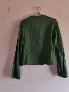 Green Long Sleeve Blouse