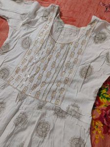 White Printed Kurta