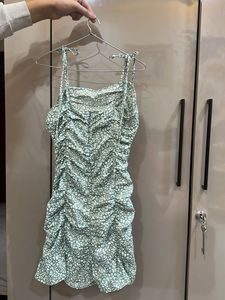 Green Floral Mini Dress (size S)