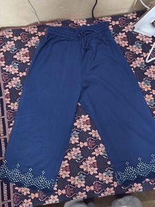 Navy Blue Embellished Leggings