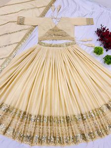 Ivory &amp; Gold Lehenga Set