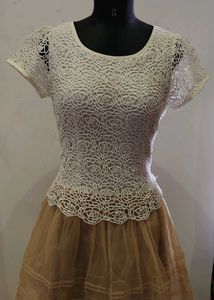White Lace Drop Waist Dress