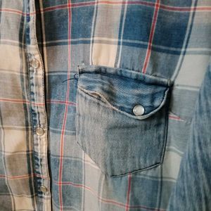 Denim Plaid Shirt (Unisex)