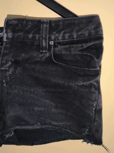 Denim Black Bum Shorts