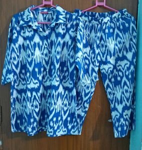 Blue Ikat Co-ord Set