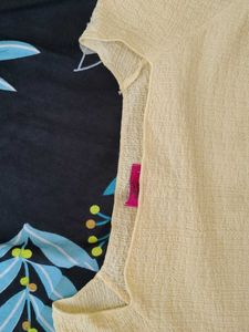 Yellow Square Neck Top