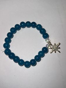 Blue Beaded Star Charm Bracelet