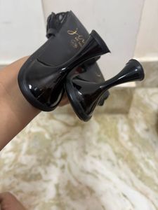 Elegant Black Floral Heels