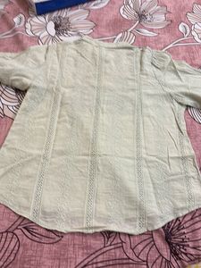 Embroidered Button-Down Top