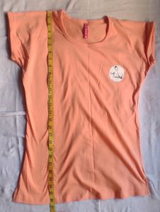 NEW Comfortable T-SHIRT in Shade Of peach