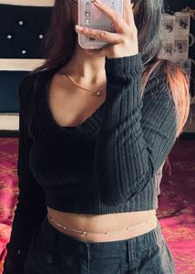 Stylish Black Crop Top