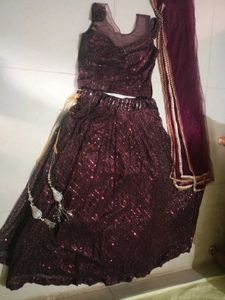 Sparkling Burgundy Lehenga Choli Set